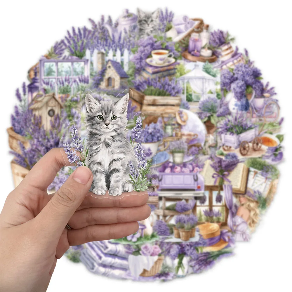 50PCS Lavender Fun PET Graffiti Stickers DIY Phone Cases Notebook Album Phone Stickers