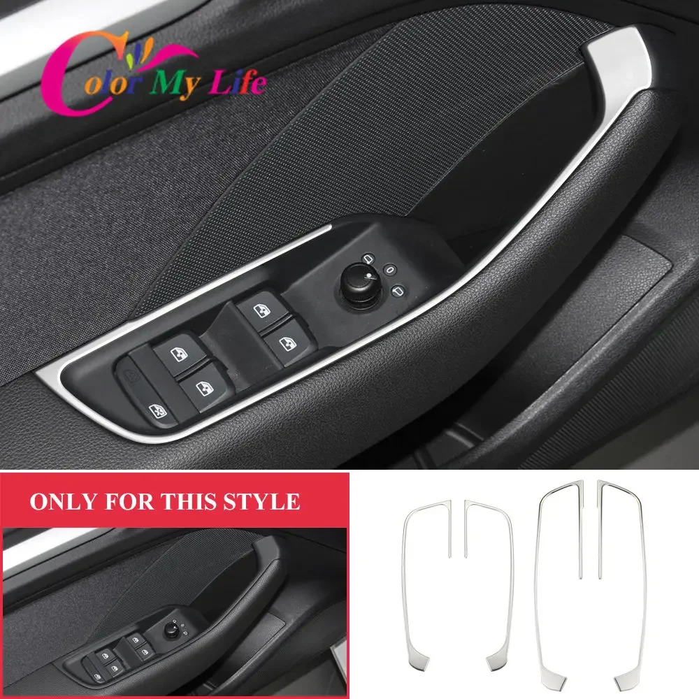 Car Inner Windows Door Handle Panel Armrest Lift Switch Button Trim Frame for Audi A3 8V 2013-2019 Auto Accessories