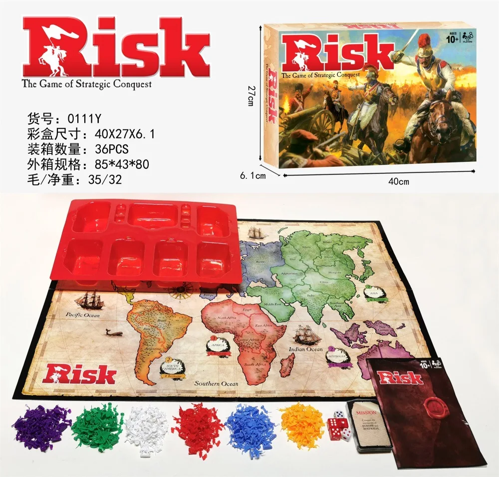 Risico - Spel van strategisch verovering - 2 tot 5 spelers - Bordspellen voor gezinnen - 1 jaar