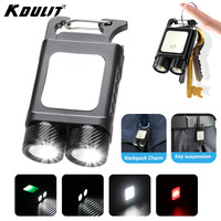 Mini Keychain Light COB Lantern Mutifuction Portable LED Flashlight USB Rechargeable Work Light Outdoor Camping Emergency Torch