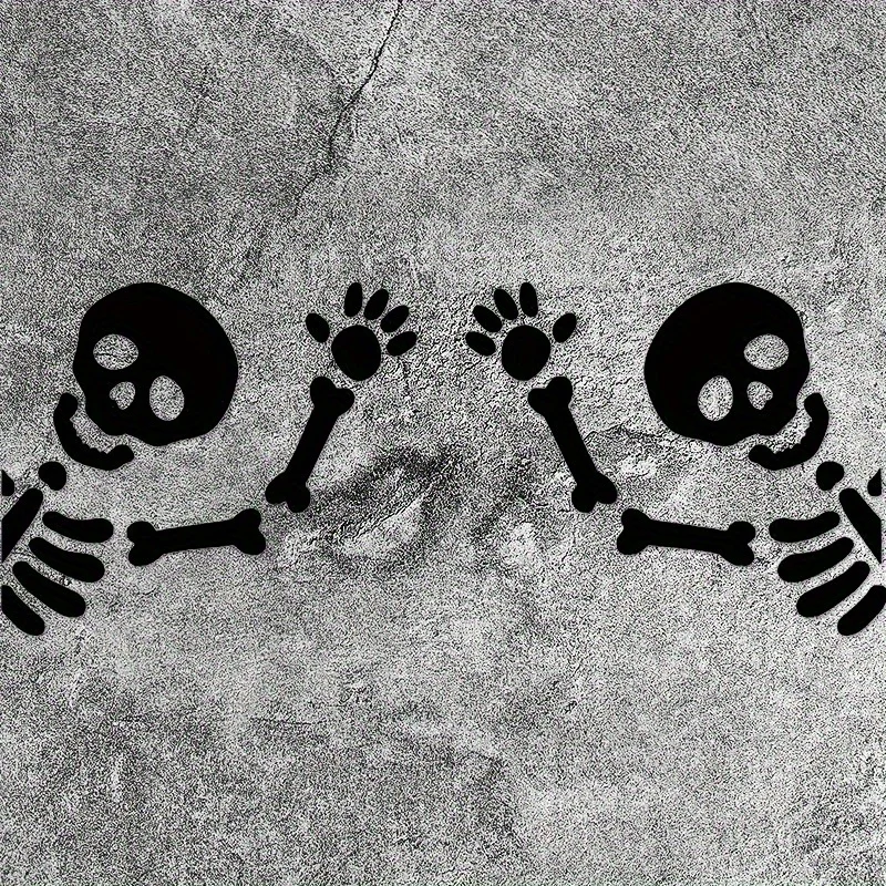 2Pcs/set Funny Skull Vinyl Sticker Waterproof Sunscreen Scratch Cover Decal for Car Rearview & Side Mirrors