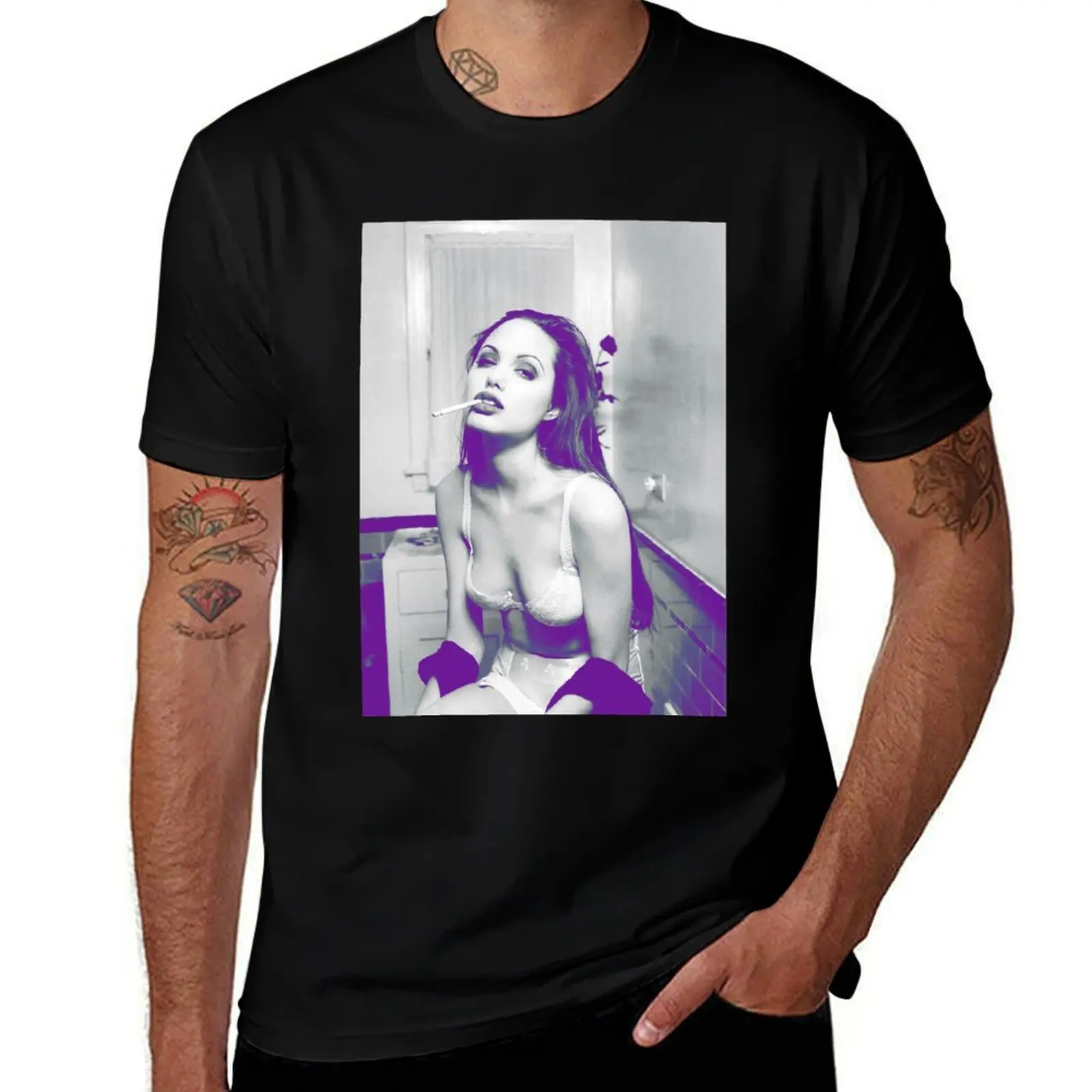 Angelina Jolie Circa 1994 T-Shirt Large Size Soft Cotton T-Shirt