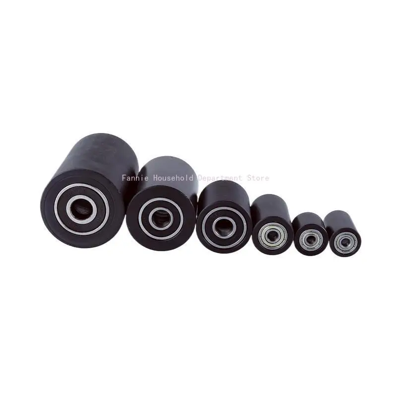 Black pulley  door guide roller Polyoxymethylene crimping nylon door pulley Mute Double bearings  Wear-resistant