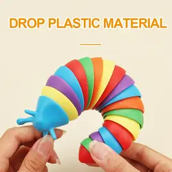 Multicolour Slug Decompression Toy Bionic Vent Anxiety Sensory Toys for Children and Worker Team Gift Party Stress Relief Toy