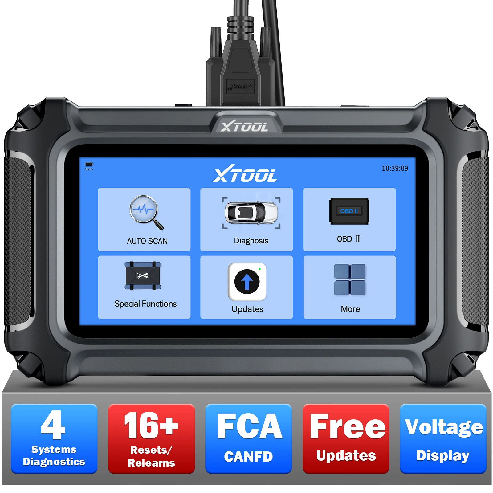 XTOOL D5S OBD2 Scanner Auto Diagnose Gereedschap Met 4 Systemen 16+ Reset Services FCA Autoauth CAN FD Protocol Auto VIN Scan Volledige OBD2 Functies D5 S Mini Codelezer Levenslange Gratis Update