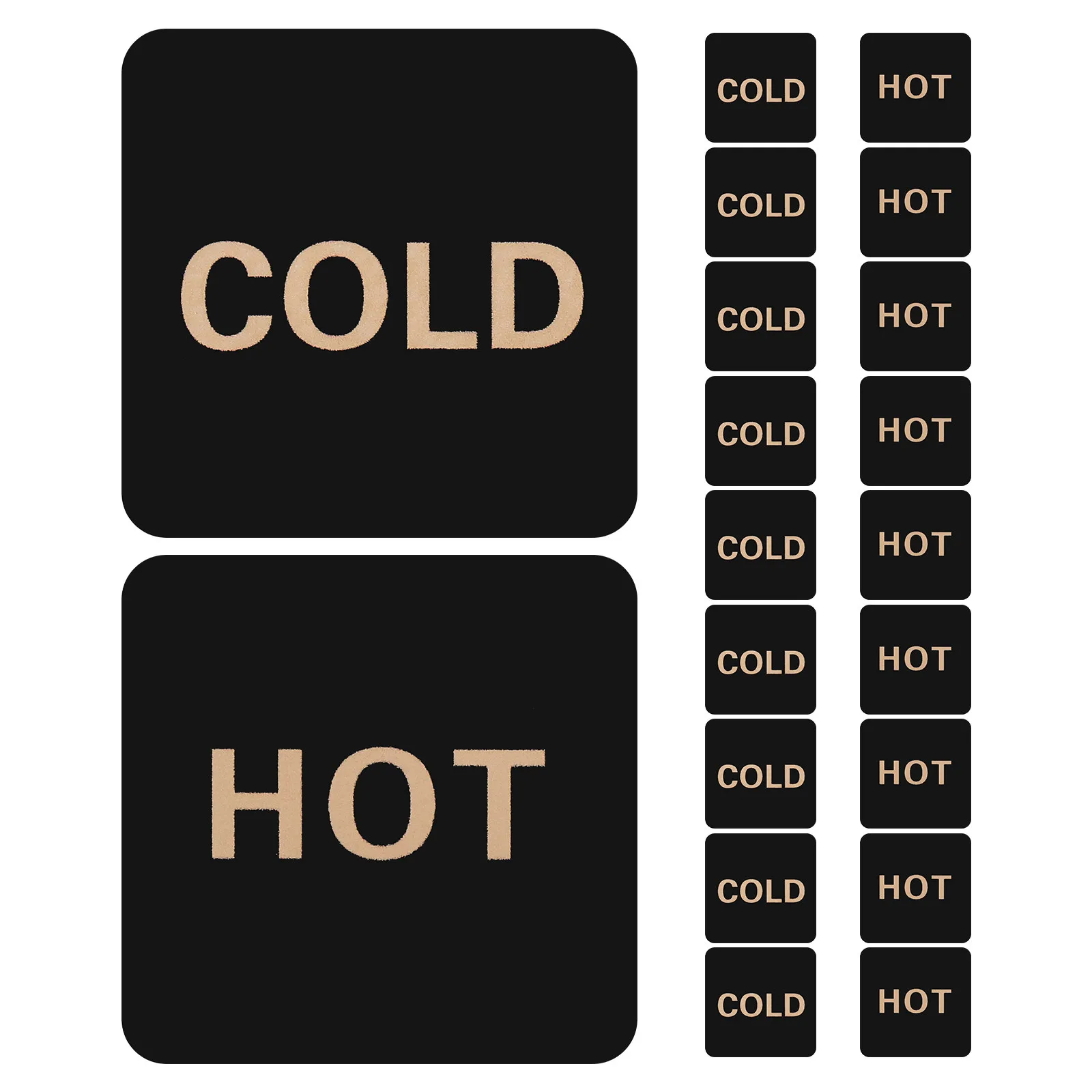 10Pairs Cold Hot Sink Labels Acrylic Square Hot Cold Water Signs Easy Apply Adhesive Indicator Stickers for Restaurants