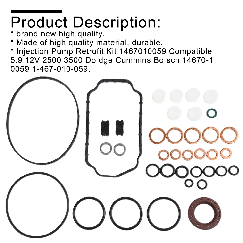 Injection Pump Rebuild Kit Compatible For Bosch 1467010059 Repair Kit for VE Jet Pump in 5 9 12V 2500 3500 Trucks