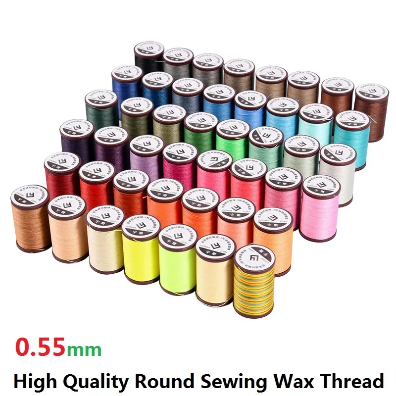 0.55 mm 80 Meters High Quality Round Sewing Wax Thread Polyester Strength Thread Manual Embroidery for Leather Craft Bracelet