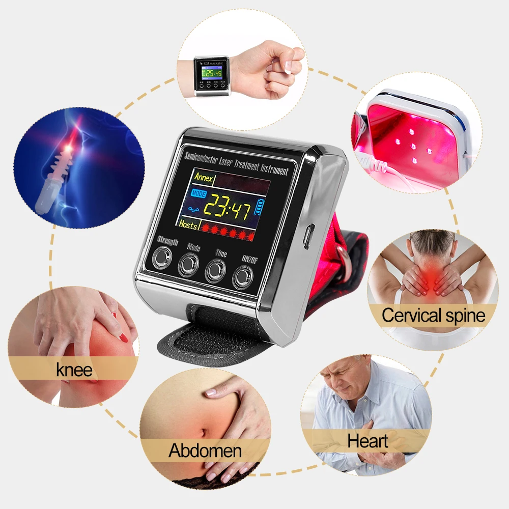 650nm Laser Physiotherapy Hypertension Laser Therapy Watch Semiconductor LLLT Laser Treatment Instrument Wrist Watch