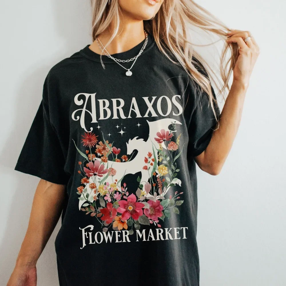 

Acotar Abraxos Wyvern SJM Bookish Printd tShirts Women Cotton Casual Loose Fit Top Tee Short Sleeve T-Shirts Streetwear Summer