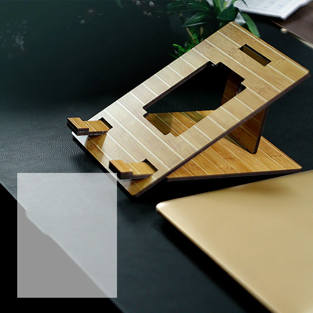 

Lightweight Wooden Laptop Stand Easy Carry Foldable Rack for Home Office College Dorm Room Storage Shelf Laptop Stand