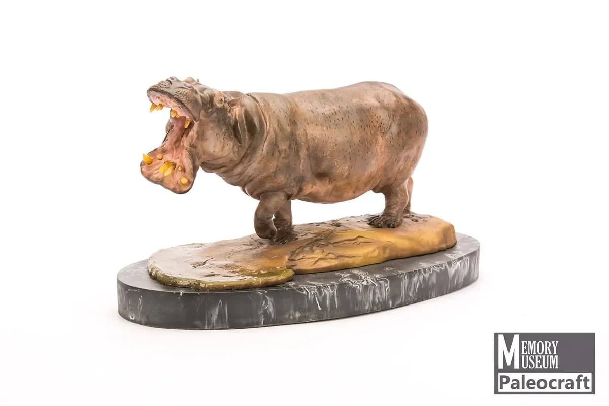 Memory Museum x Paleocraft 1/15 Hippopotamus Statue Hippo Animal Model Decoration Collection Adults Toy Gift