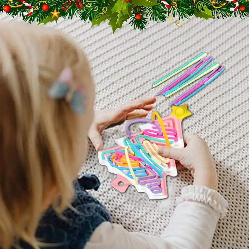 Zintuiglijk Fidget Speelgoed Kerst Zintuiglijke Activiteit Schaakbord Dubbelzijdig Kalmeren Speelgoed Draagbare Zintuiglijke Activiteit Bord Set Voor