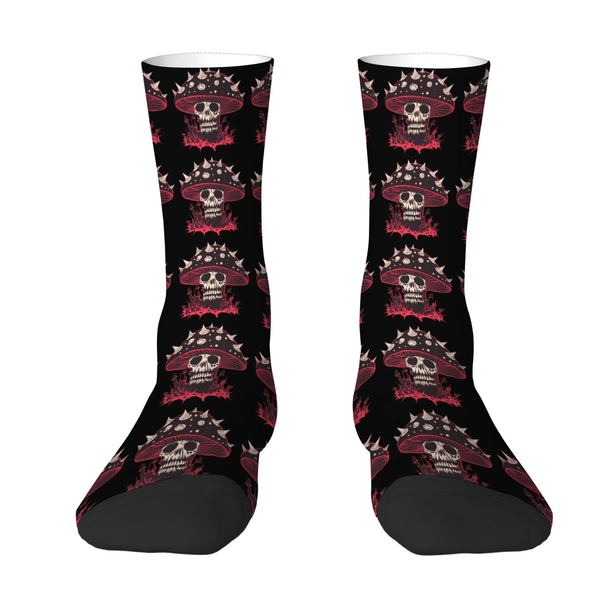 Poison Mushroom Skull Socks Comfortable Lightweight Everyday Wear Cycling Hiking Music Festivals Hip Hop Style Compression Socks