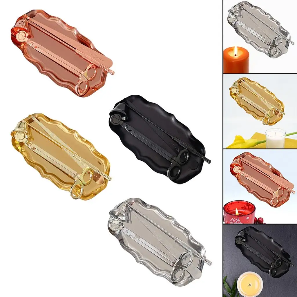 Candle Wick Trimmer and Snuffer Set with Dipper Tool Stainless Steel for Scented Candle Making Supplies Wedding Party
