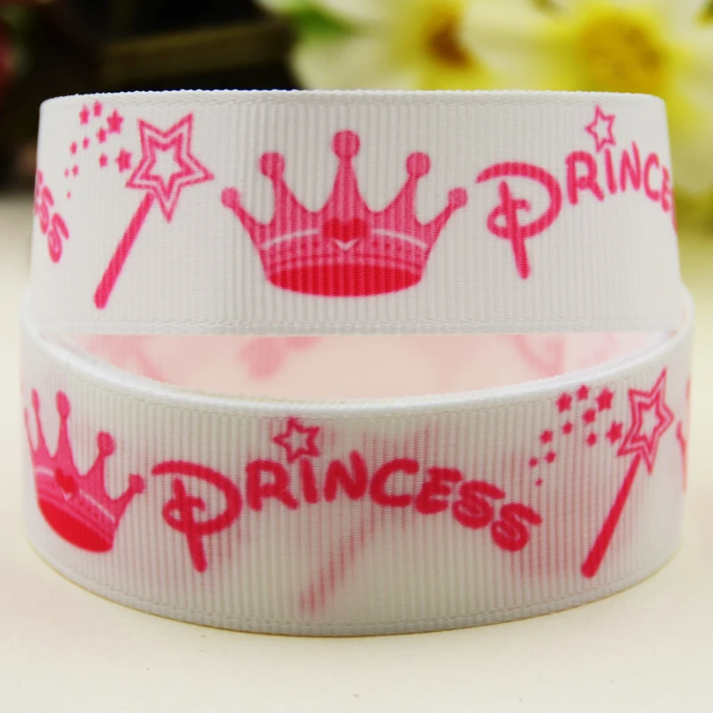 22mm 25mm 38mm 75mm Crown cartoon printed Grosgrain Ribbon party decoration 10 Yards satin ribbons