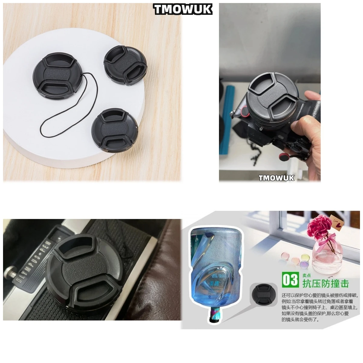 

For OLYMPUS PEN E-PM12345678910 E-M1 510 OM E-1 Camera Lens Cap Protective Cover Center Pinch Snap-on 49mm 52 55 58 62 67 72 7