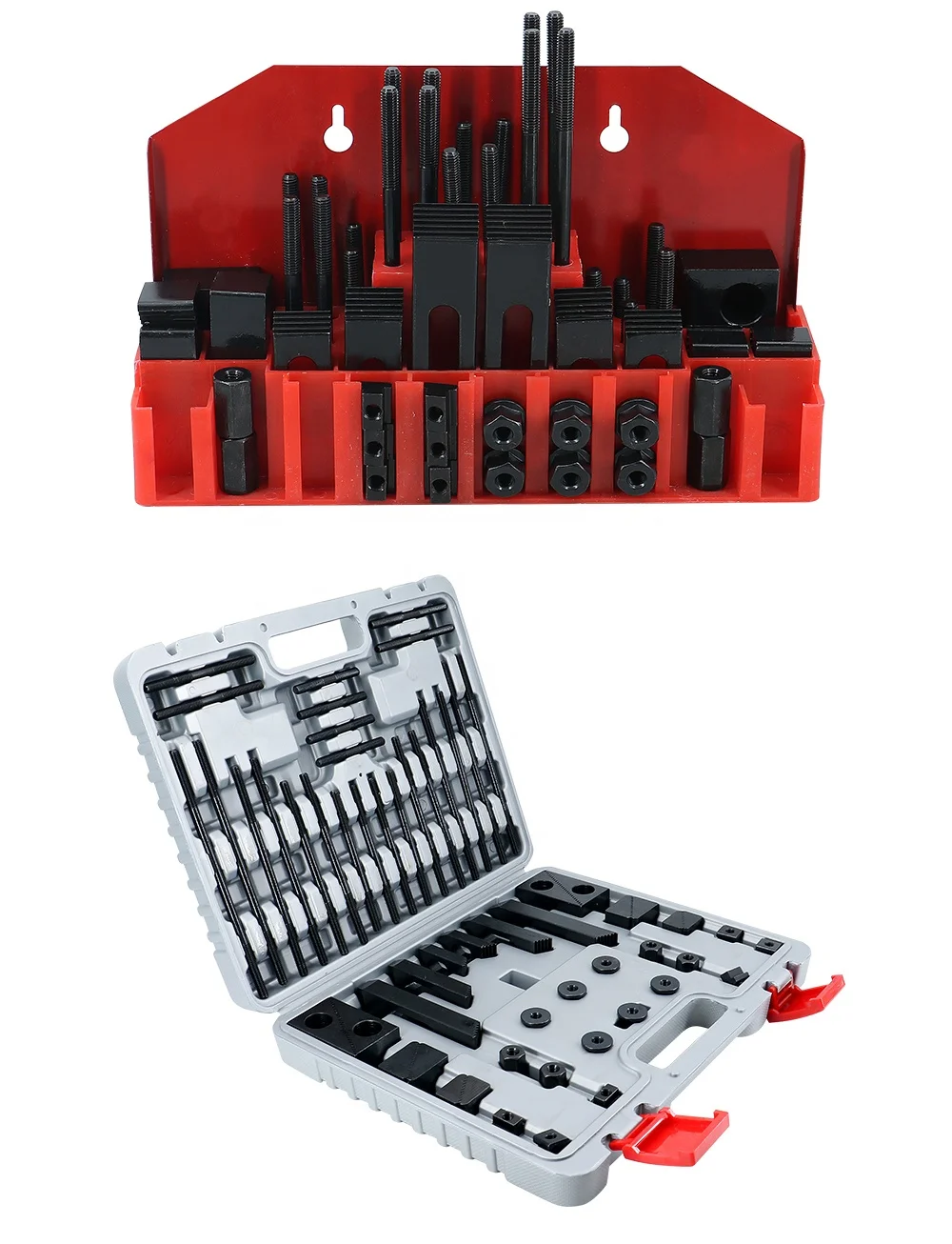 ชุดจับยึดเครื่องกัดคุณภาพสูง HLTNC รุ่น M8 58 ชิ้น ชุดจับยึดแบบวีซ์ วัสดุ A3 ทนความร้อน สำหรับงาน CNC