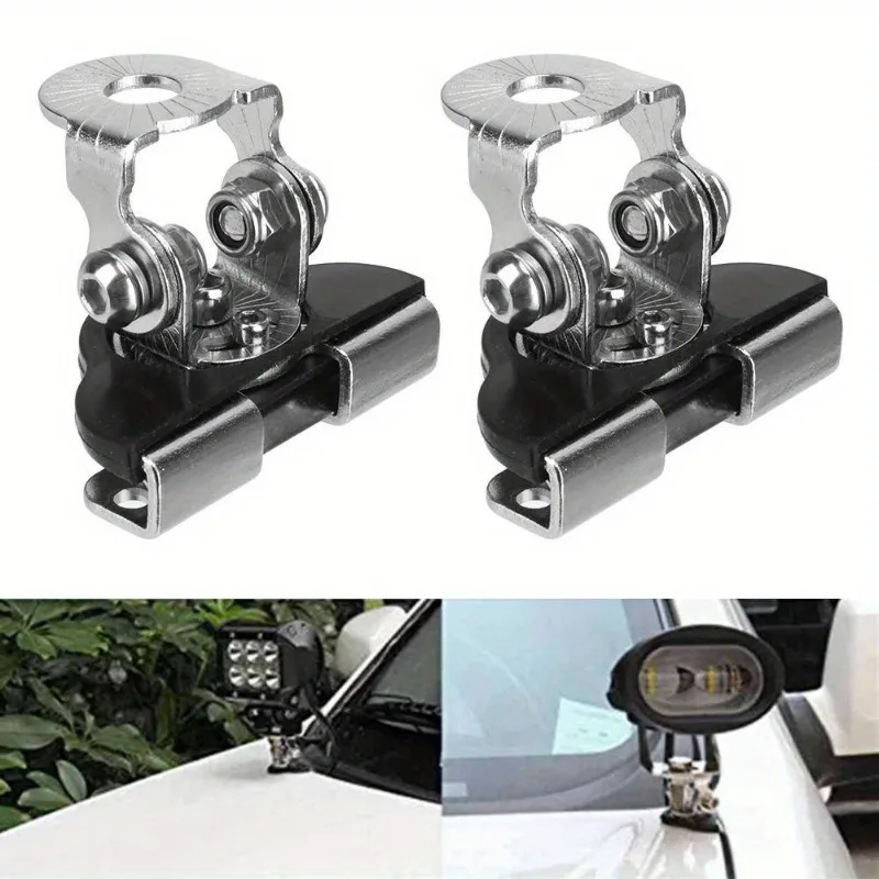 1Pair Car Headlight Holder LED Flood Lights Clamp Spotlight Stand Bar Bracket Off Road 4x4 Auto Accessories for Boat Marine