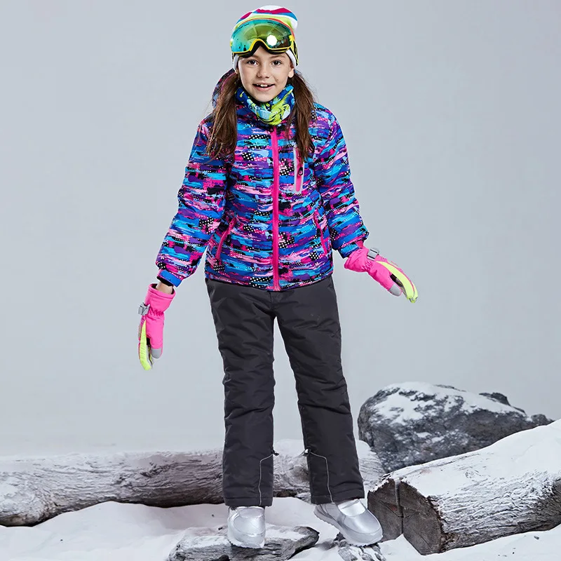 -30℃ Children's ski suit snow set cross-country 100-160cm 5 6 7 8 9 10 11 12 13 14 15 years boys girls Off road Warm waterproof