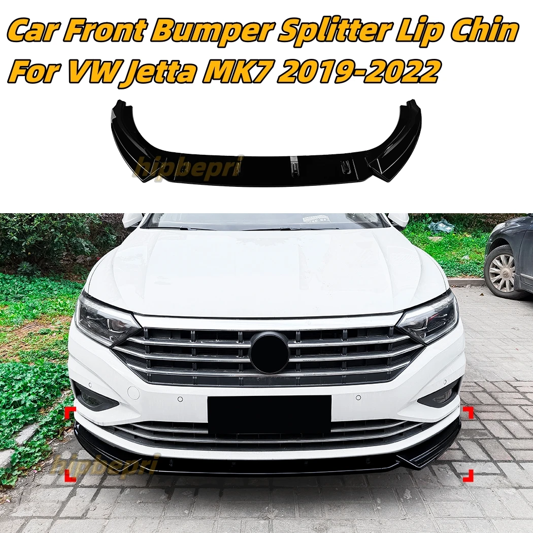 

Glossy Black Front Bumper Spoiler For Volkswagen Jetta MK7 2019 2020 2021 2022 Car Lower Splitter Lip Diffuser Body Kits