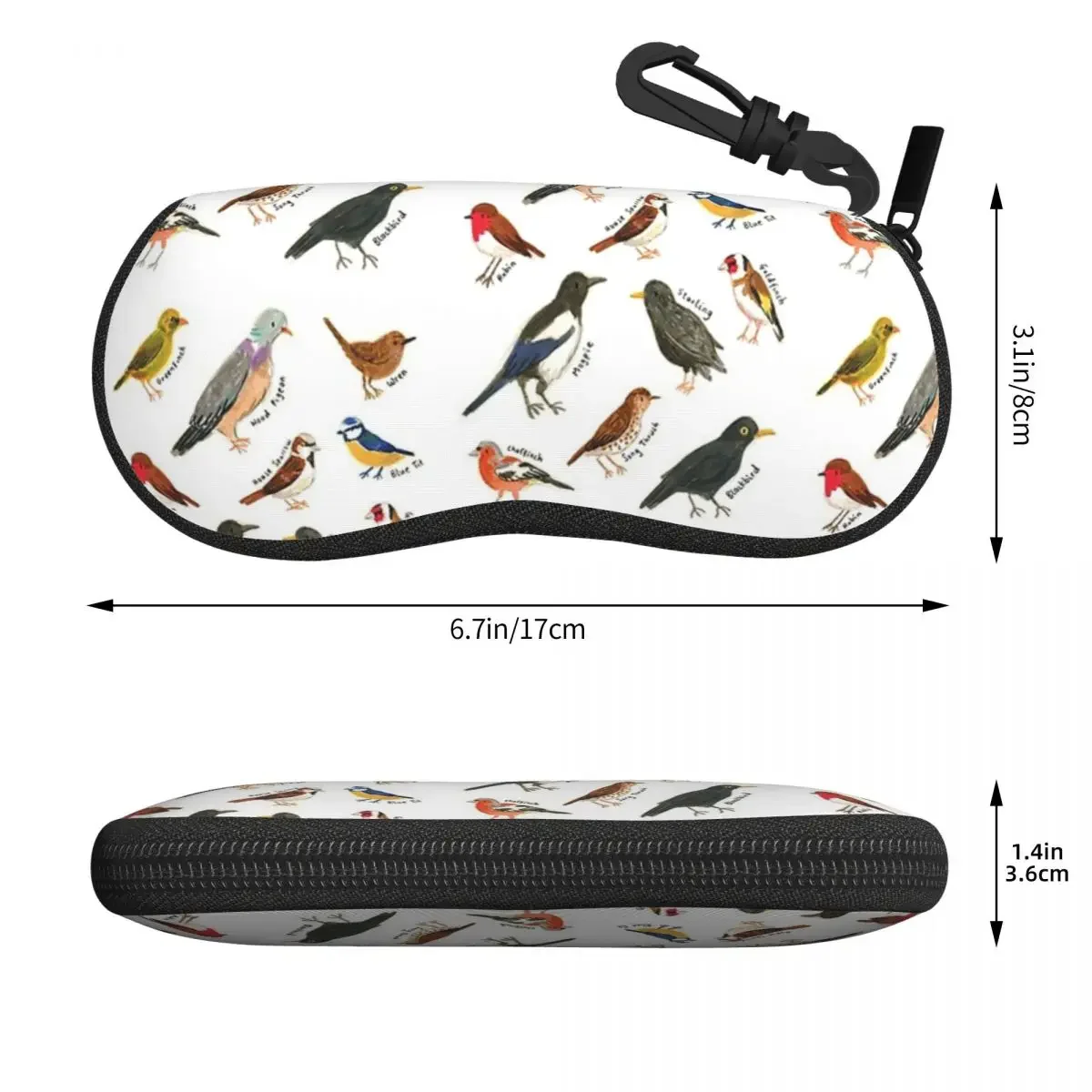 British Garden Birds Shell Glasses Case Protector Sunglasses Box Women Men Soft Eyeglass Bag Pouch