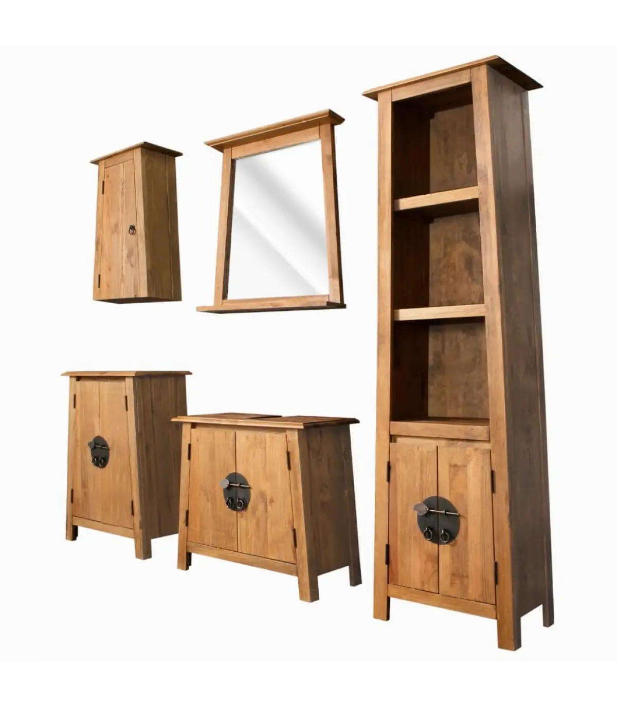 Bathroom Furniture bathroom furniture recycled wood solid pine 5 PCs