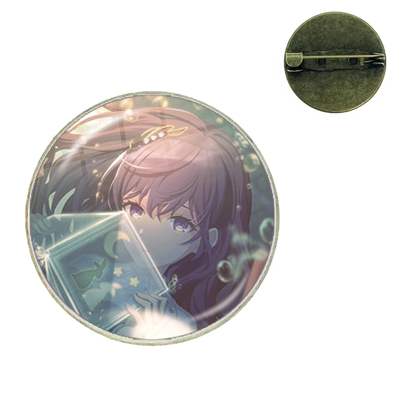 Project SEKAI Anime Asahina Mafuyu 25 Nightcord Metal Glass Dome Badge Brooch Pins For Clothes Hat Accessories