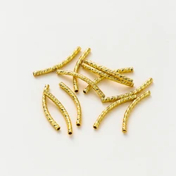 20Pcs 20-35Mm 14K/18K Gold Plated Brass Gebogen Buis Armband Maken Sieraden maken Levert Diy Bevindingen Accessoires
