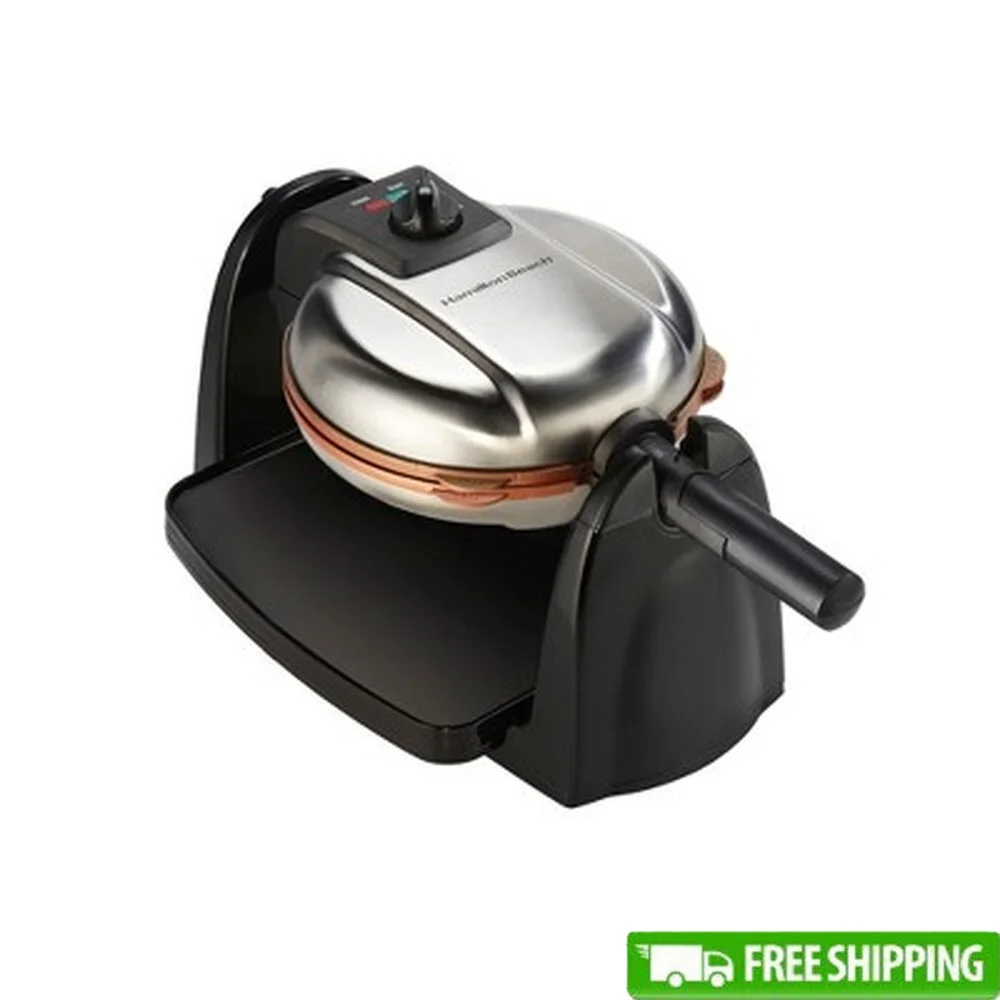 صانع الوافل البلجيكي القابل للإزالة من Durathon غير لاصق 800 وات تحكم قابل للتعديل آمن للاستخدام في غسالة الأطباق من الفولاذ المقاوم للصدأ متين