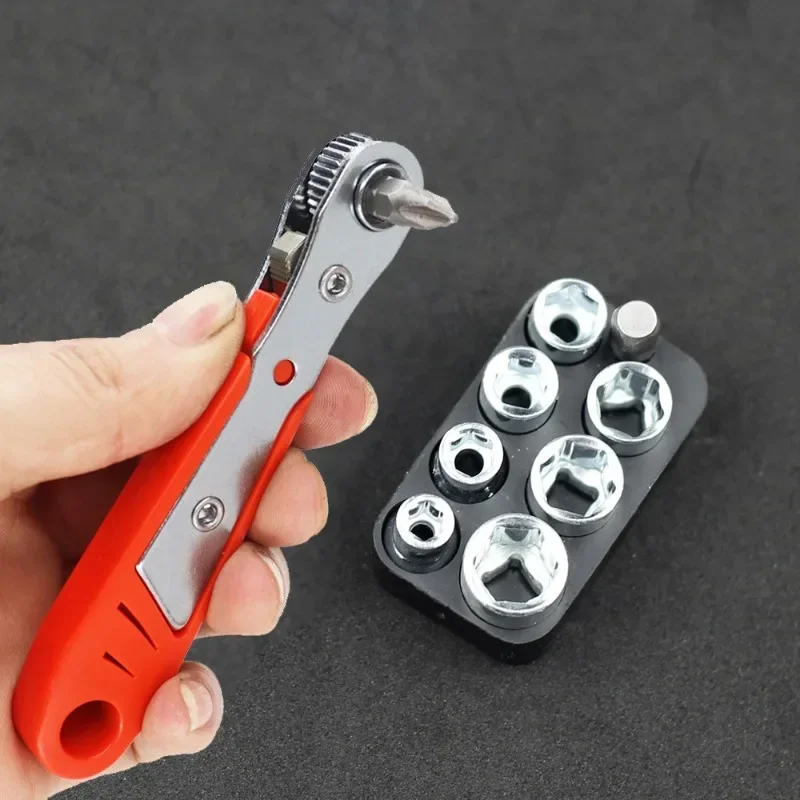 

36 Tooth Bidirectional Mini Batch Head Ratchet Wrench Handle Screwdriver with Hexagonal Plum Blossom Inside Ultra Light
