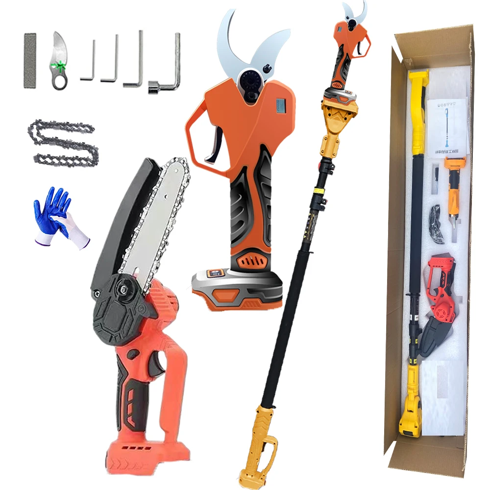 Cordless electric pruning cutter 6-inch electric chain saw set without battery adaptation for pastoral batteries 40mm cutting di