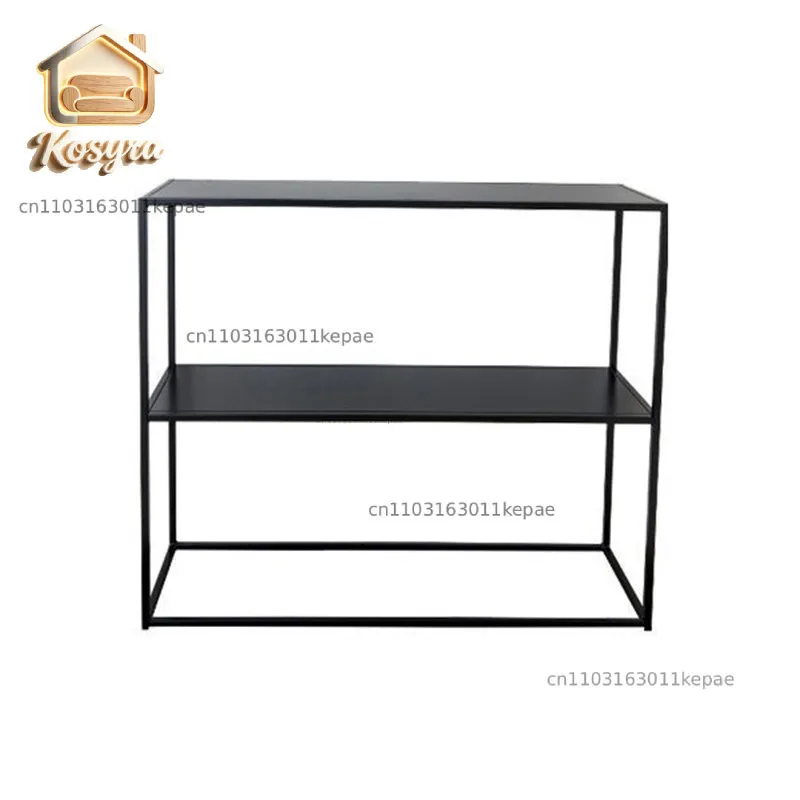 Nordic simple wrought iron multi-layer floor baffle shelf living room creative bookshelf bedroom porch storage shelf