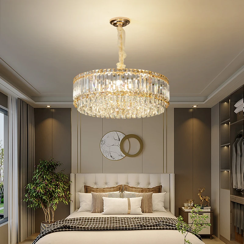 Light Luxury Crystal Chandelier Living Room Light Simple Modern Atmosphere Master Bedroom high-end Restaurant Whole-House Lights