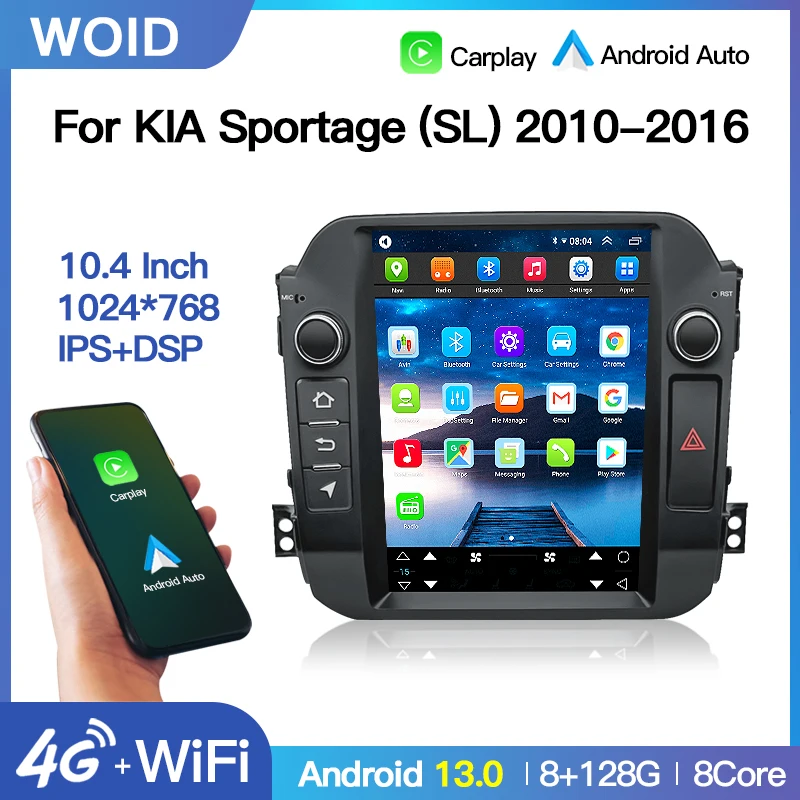 Android 14 Car Radio For KIA Sportage 3 2010 -2016 Navigation  Multimedia Video Player GPS  Auto Carplay  BT  RDS DSP 4G