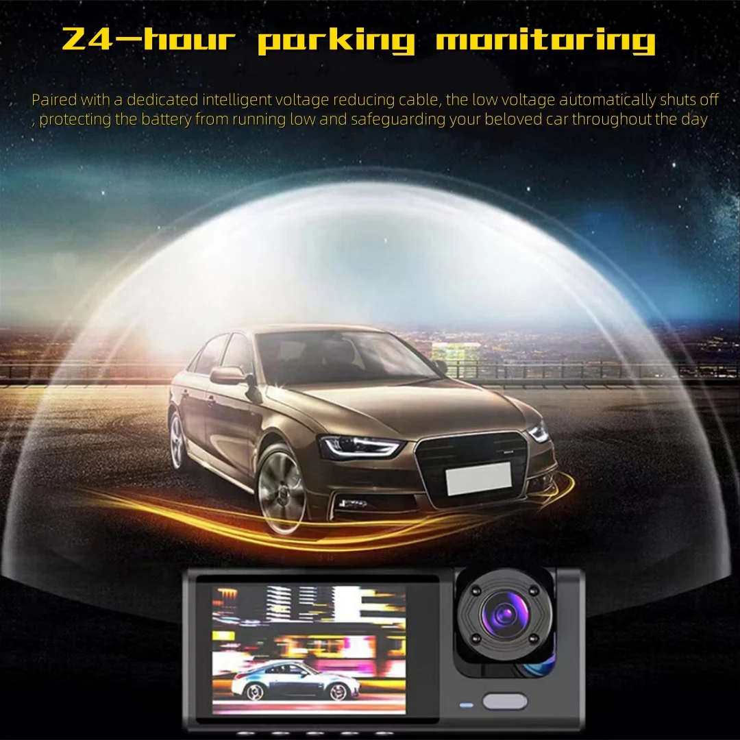 Multi lens Driving Recorder Camera Wireless Triple Recording Night Vision Car Surveillance Video Tape WiFi Connected to Phone