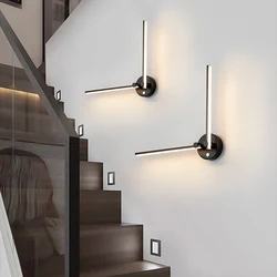 Modern simple linear LED wall lamps background Wall light Freely adjustable DIY For Bedside foyer corridor Black/White sconce