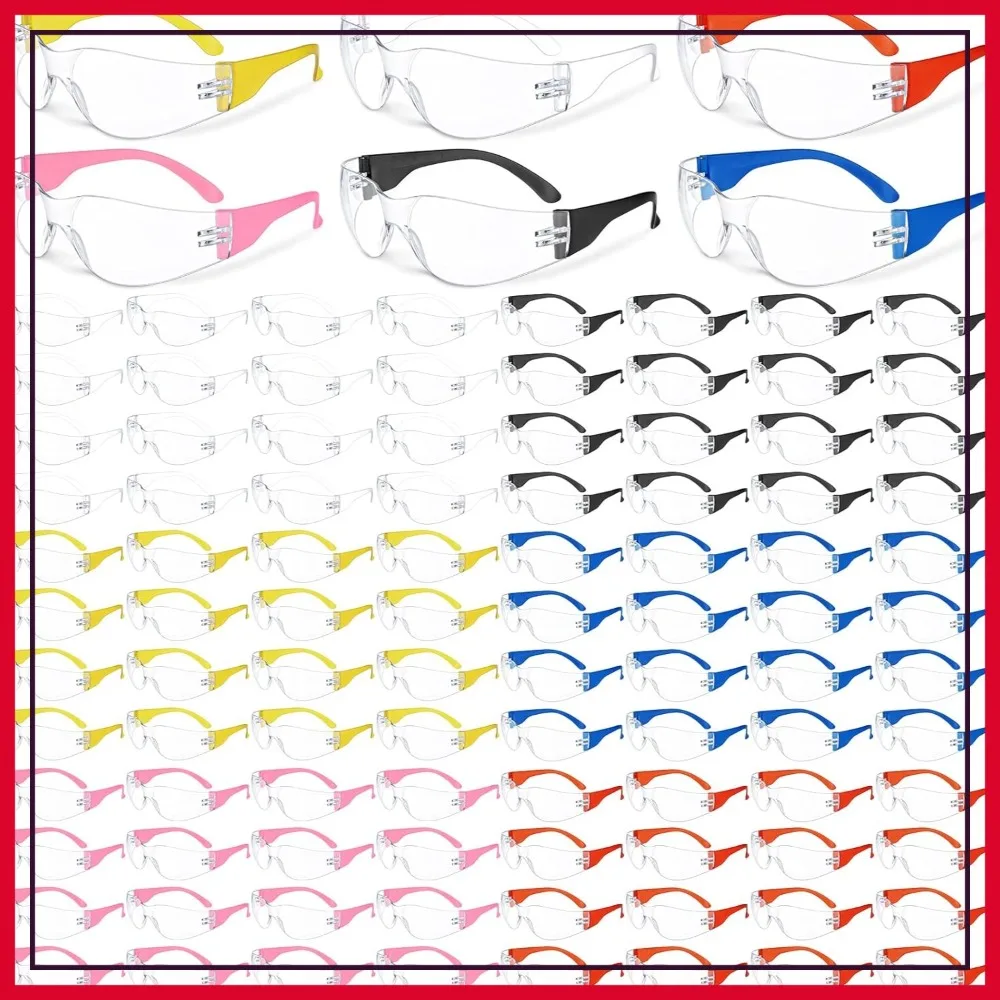 

96 Pairs Clear Safety Glasses Bulk, Adult Protective Eyewear Impact Resistant Unisex