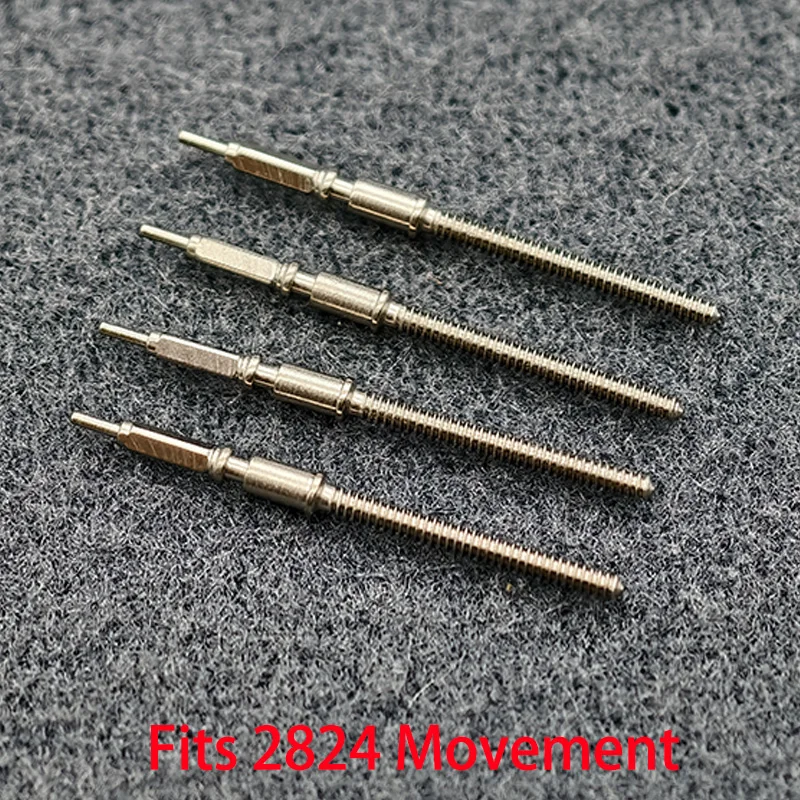 2PCS/4PCS Watch Crown Stem Spare Parts Crown Watch Steel Stem Kit Fits 2824 Automatic Mechanical Movement Stem Repair Parts