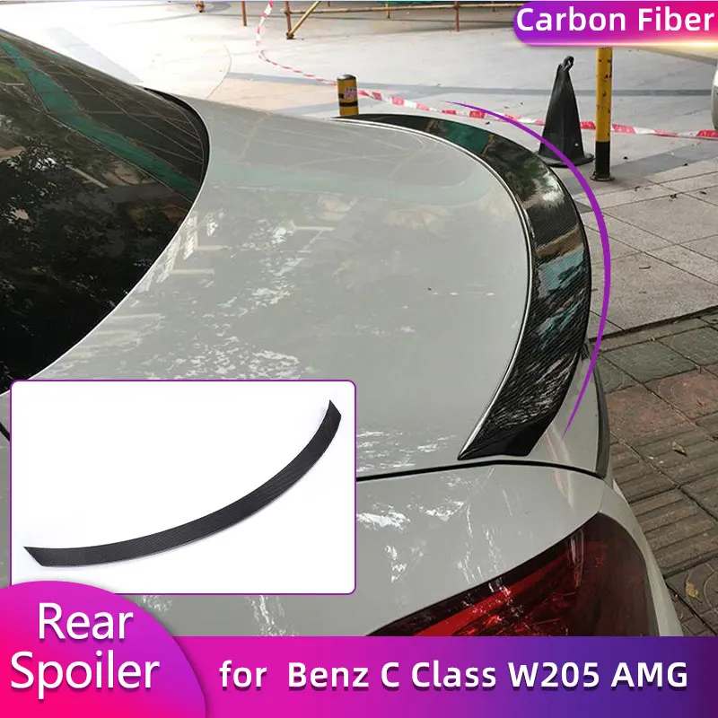 

Задний спойлер багажника из углеродного волокна, крыло для Mercedes Benz C Class W205 Sport AMG Sedan 2014-2017, задний спойлер автомобиля, багажник, крыло, губа FRP
