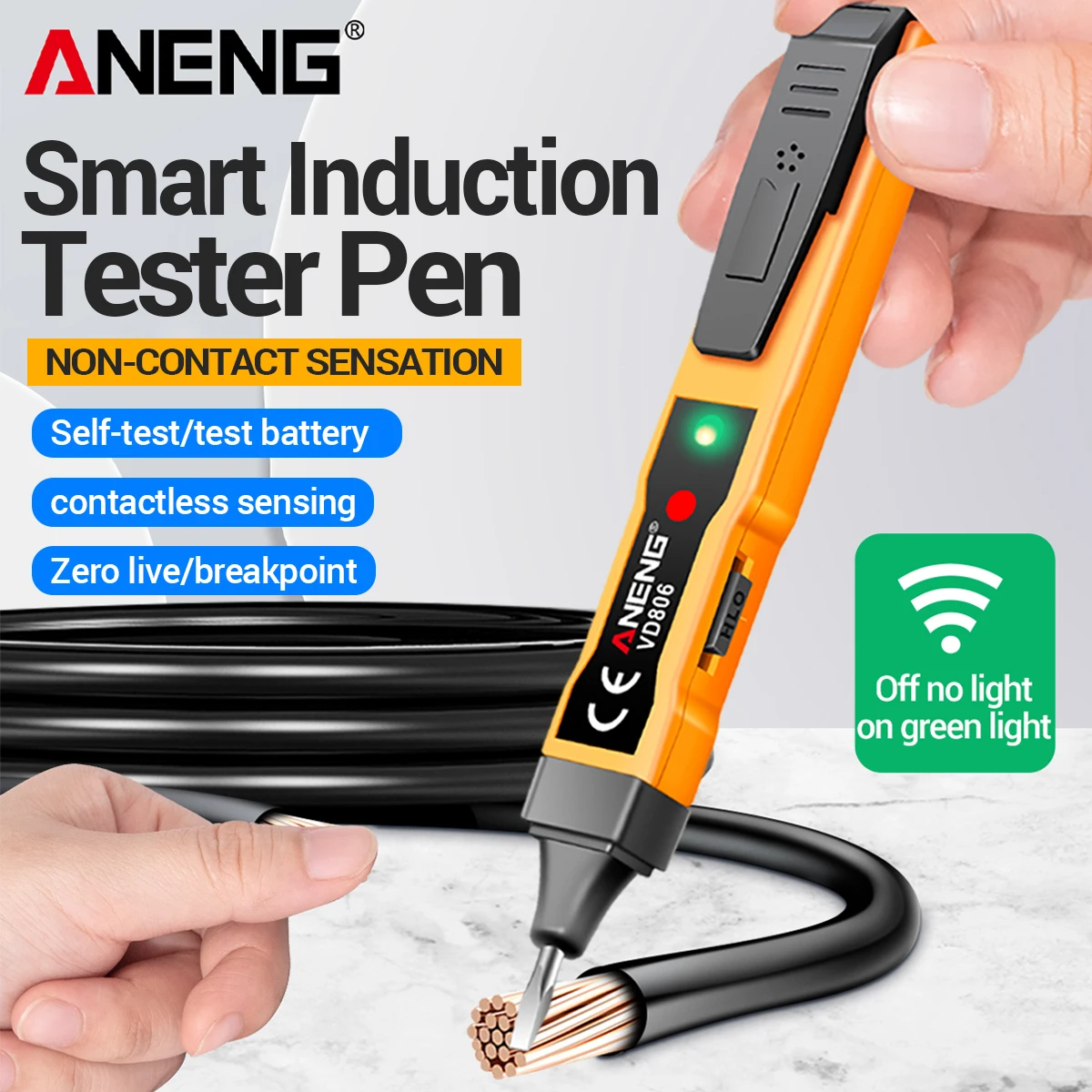 

Contactless Induction Pen Tester ANENG VD806 AC/DC Voltage Battery Current Voltage Detector Electrical Circuit Tester Led Pen