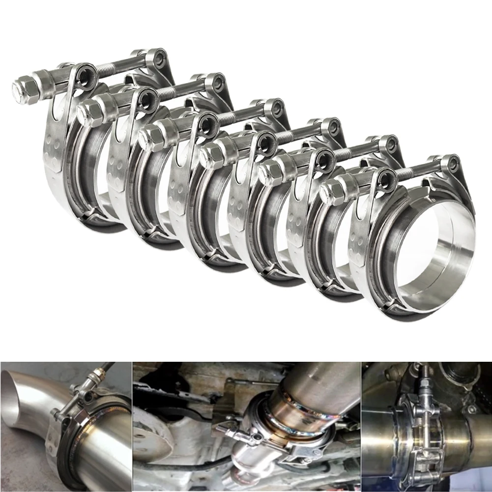 

2"/2.25"/2.5"/2.75"/3"/3.25" V-Band Clamp Stainless Steel Exhaust Downpipe Clamp Flat Flange Assembly Car Accessories Dropship