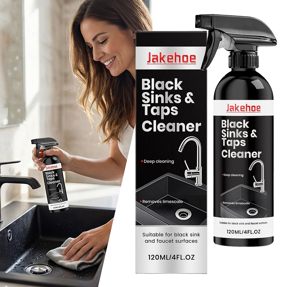 Black Sinks Taps Cleaner Powerful Tap Cleaner Limes-Remover Foam Kitchen Bathroom Cleaner Spray Easy To Clean For Kettles
