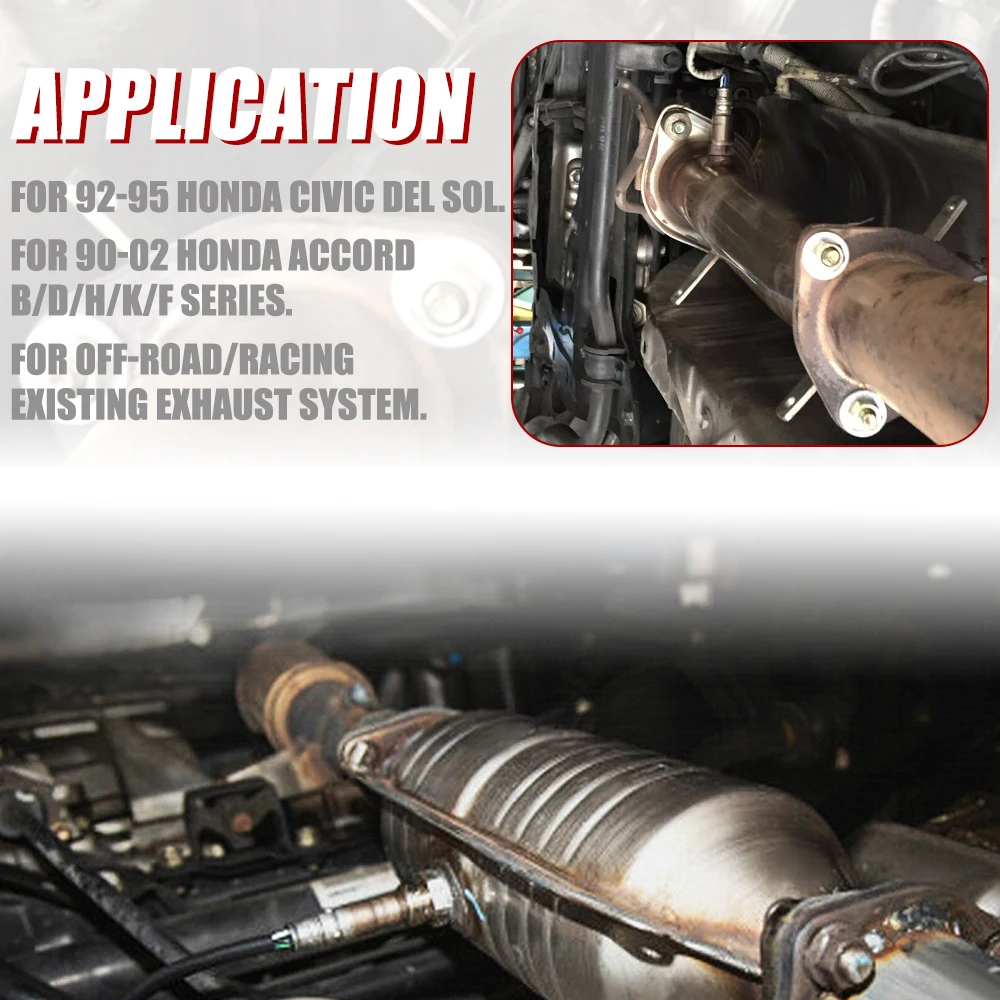 الفولاذ المقاوم للصدأ 2.5 "قابل للتعديل سيارة العادم الأنابيب محول عدة ل 92-95 هوندا سيفيك ديل سول 90-02 أكورد B/D/H/K/F سلسلة #5