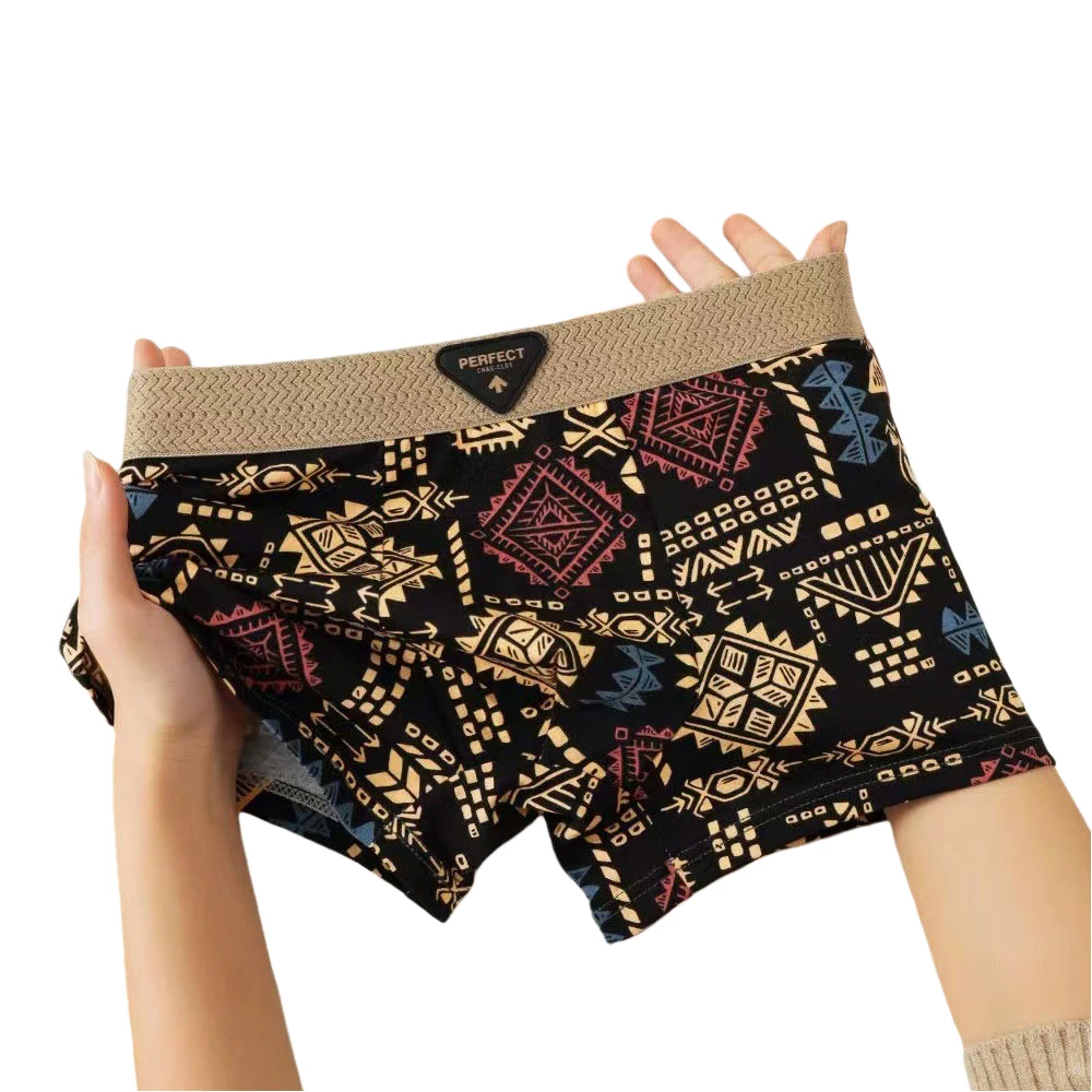 

Casual Daily Men's Bulge Pouch Boxer Briefs Underwear Fashion Printed Panties Elastic Middle Waist Boxers Shorts