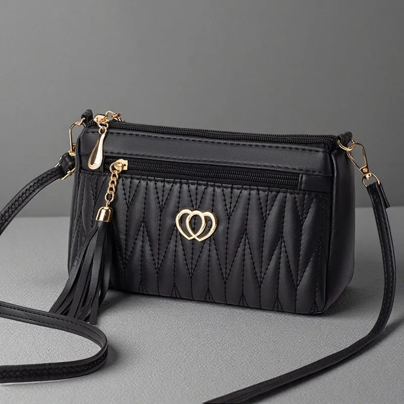 

Young Girl's Messenger Bag 2025 New Style Fashionable Fringed Small Soft Pu Leather Bag for Summer Women's Cossbody Bag