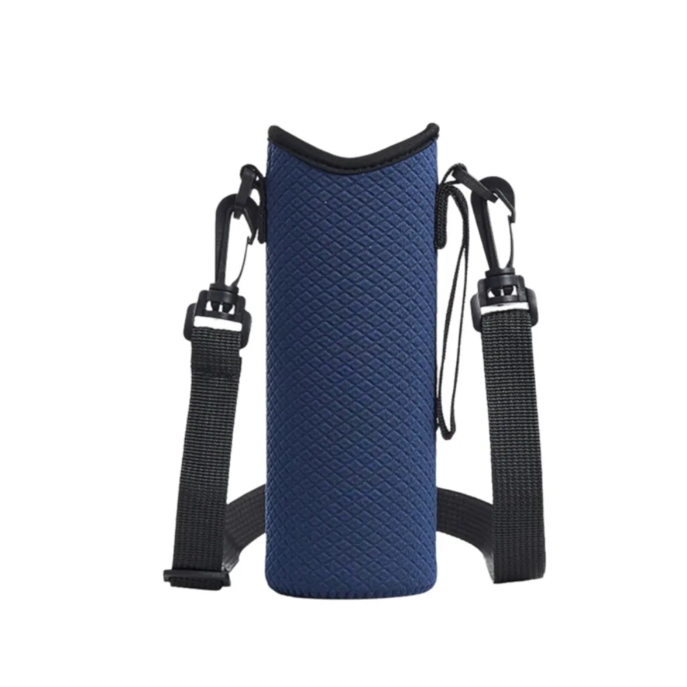 

2pcs Neoprene Sport Water Bottle Cover Plaid Texture Adjustable Shoulder Strap Water Bottle Case Waterproof Crossbody
