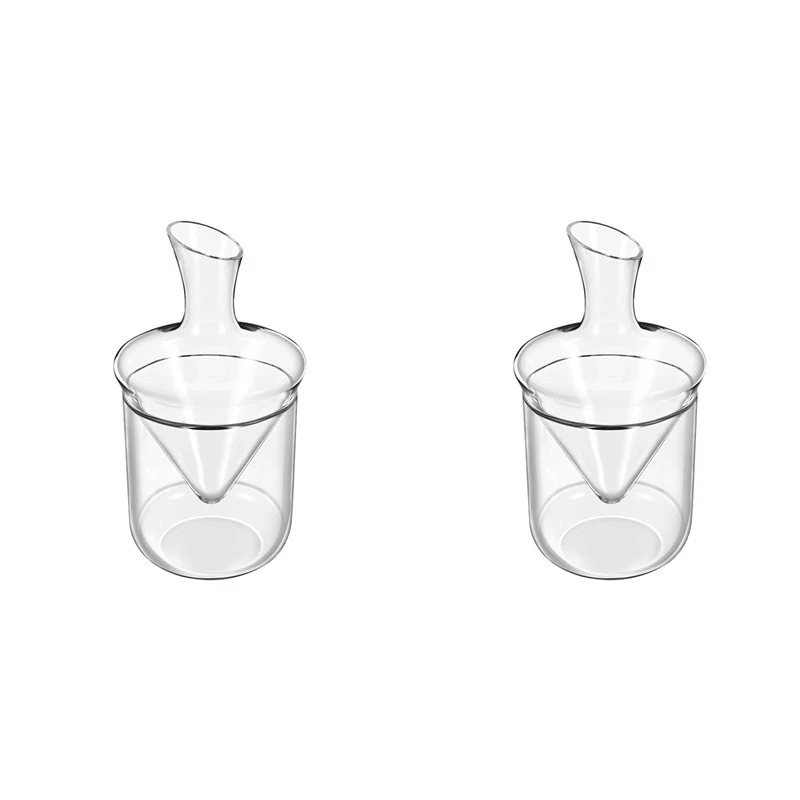 B69C 2X Tumbler Wine Decanter With Ice Bucket, Lead-Free, Hand Blown Crystal Wine Carafe, Rotating Rapid Sway