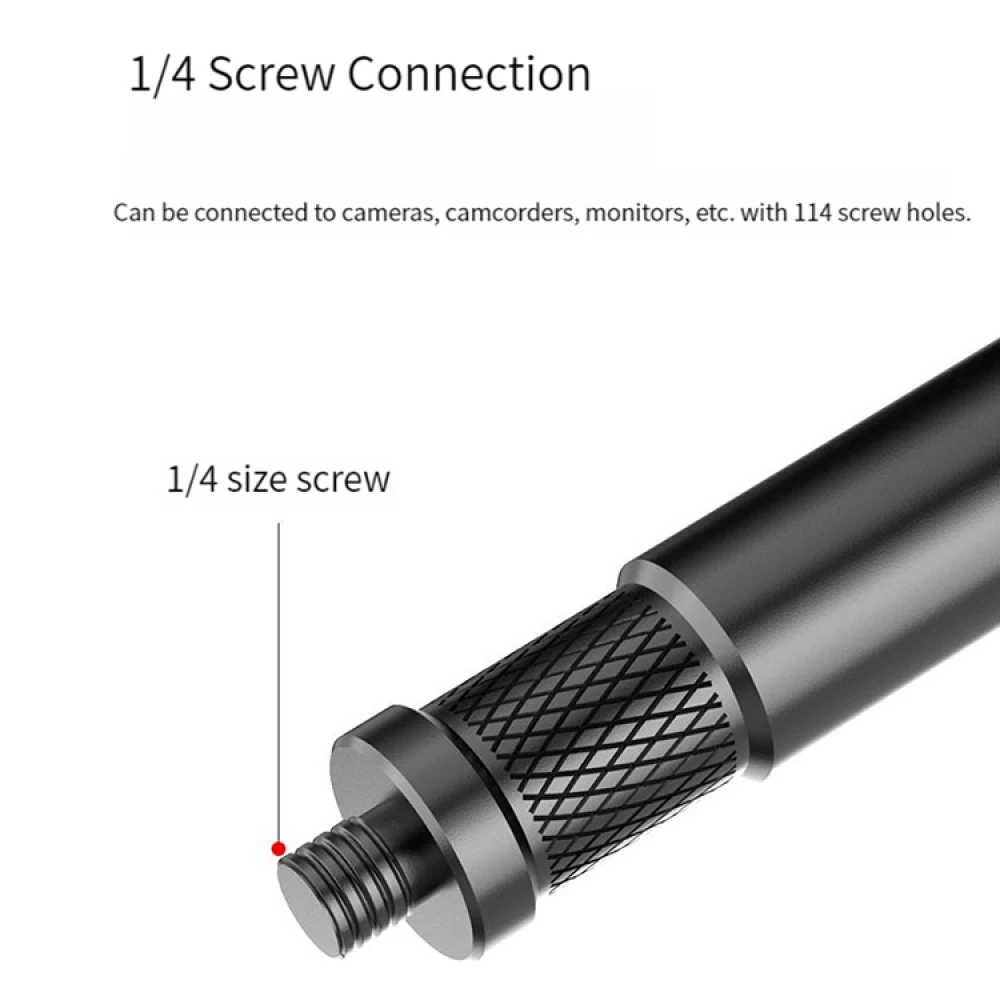 Varilla de extensión de aleación de 15cm con orificio roscado Universal 1/4 para cámaras/Monitores/videocámaras/trípode/palo de Selfir, accesorios
