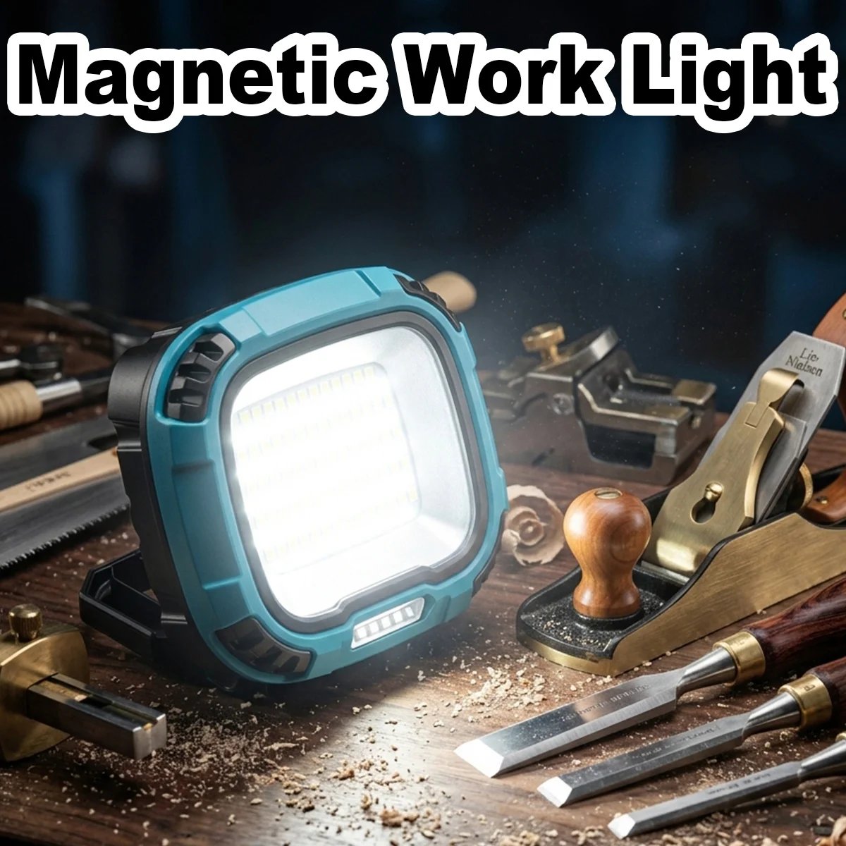 Portable Working Light LED Rechargeable Magnetic Waterproof Cordless Flashlight Outdoor Camping Emergency Spotlight With Hook
